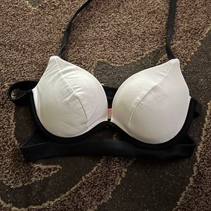 White & Black Victoria Secret Bathing Suit Top 34B